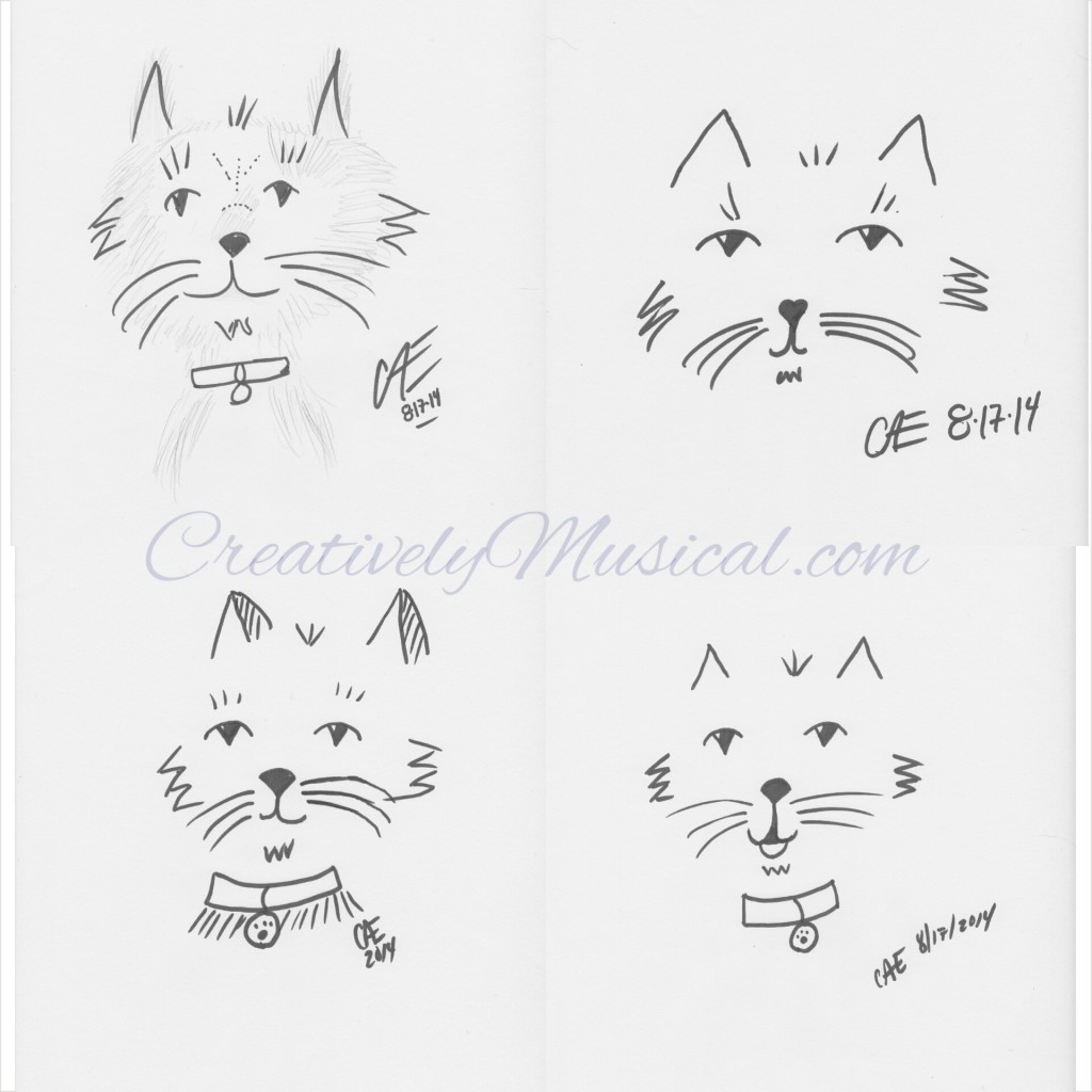 Cat Doodles #1 by Christine A Ellis/CreativelyMusical.com